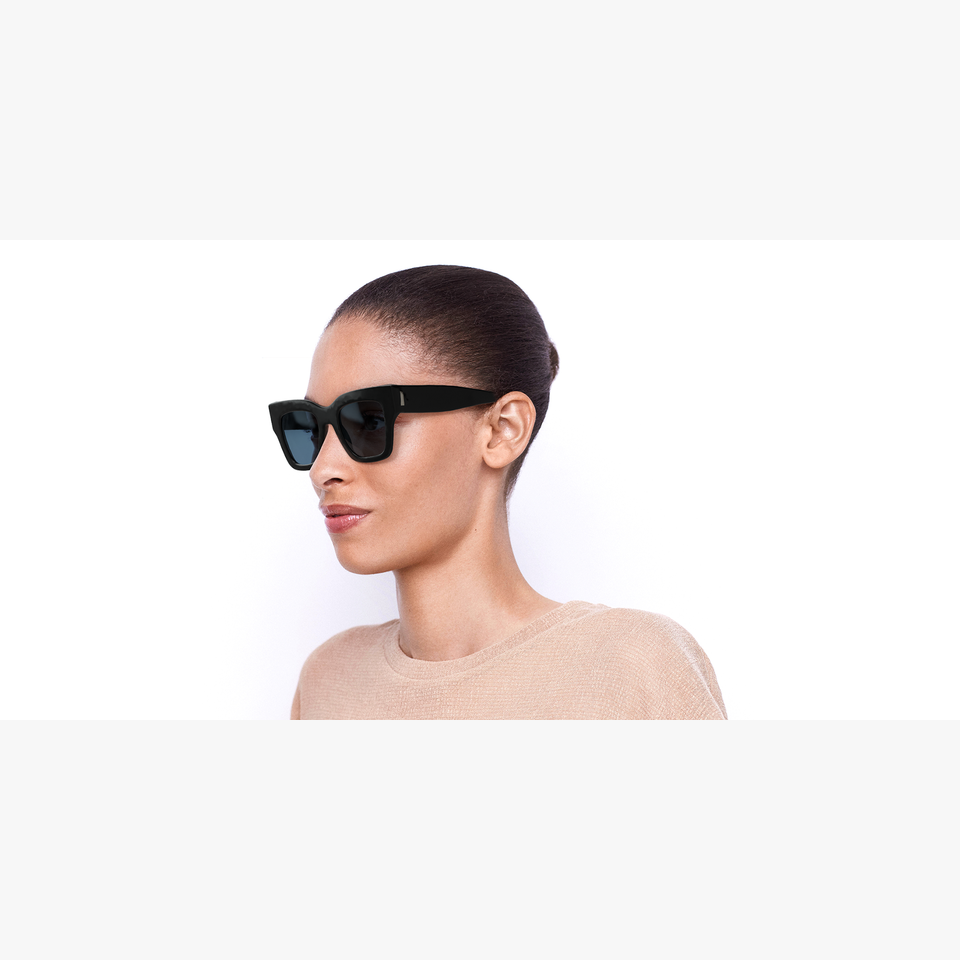 Lunettes de soleil femme 1386/S noir/bleu - Vue de face