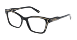 Lunettes de vue femme CARACTÈRES CHANCEUSE noir/dorée - Vue de face