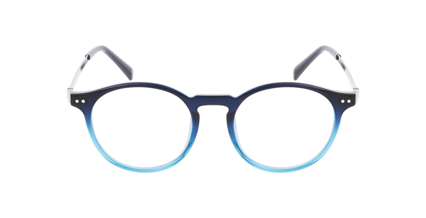 Lunettes de vue homme DAYAN bleu/argenté - Vue de face