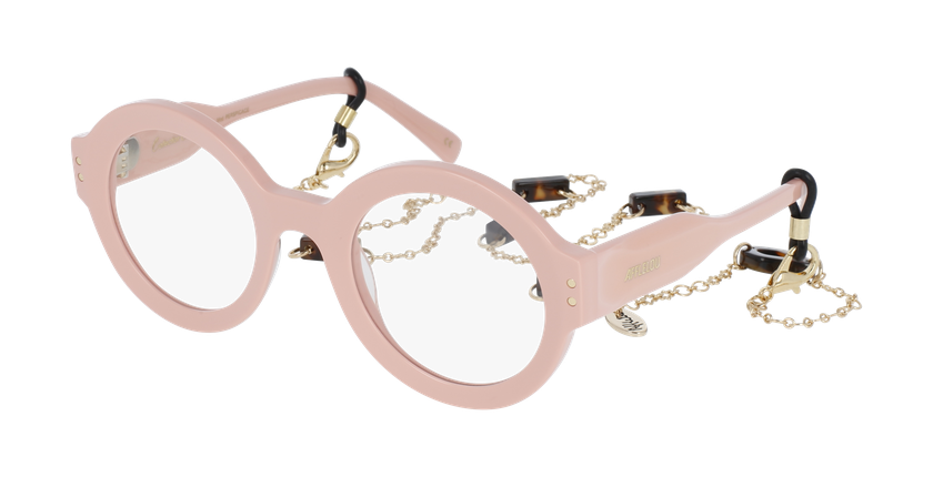 Lunettes de vue femme CARACTÈRES PERSPICACE rose/dorée - Vue de face