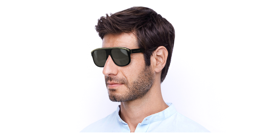 LUNETTES DE SOLEIL homme MARC 388/S noir/bleu - vue de 3/4