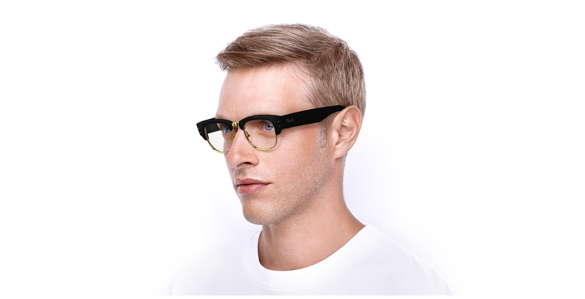 Lunettes de vue MEGA CLUBMASTER RX0316V noir/dorée - Vue de face