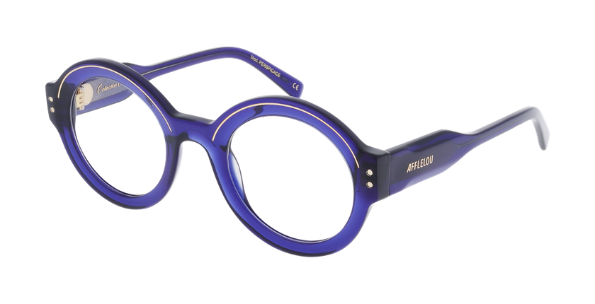 Lunettes de vue femme CARACTERES FIL D'OR PERSPICACE bleu - Vue de face