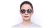 LUNETTES DE SOLEIL femme Windy blanc/turquoise - Vue de face
