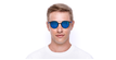 LUNETTES DE SOLEIL homme ANDRES POLARIZED bleu/bleu foncé mat - Vue de face