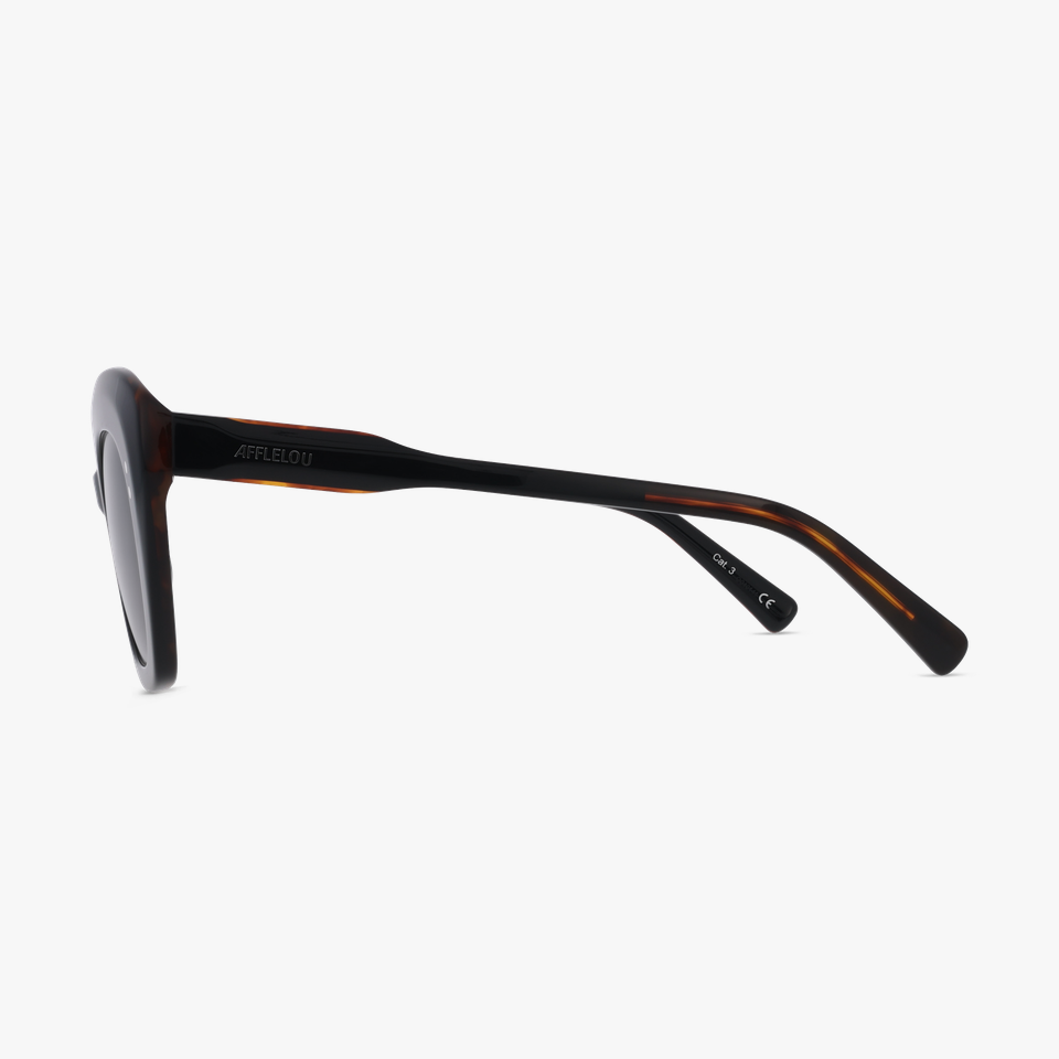 Lunettes de soleil femme MALICIEUSE noir/écaille - Vue de face