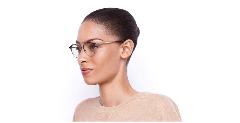 Lunettes de vue femme MAGIC 199 rose/dorée - Vue de face