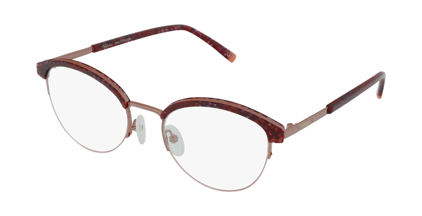 LUNETTES DE VUE femme STRAUSS écaille/rouge - vue de 3/4