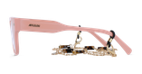 Lunettes de vue femme CARACTÈRES AUDACIEUSE rose/dorée - Vue de face