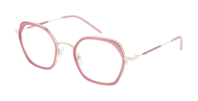 Lunettes de vue femme MAGIC221 rose/dorée - Vue de face