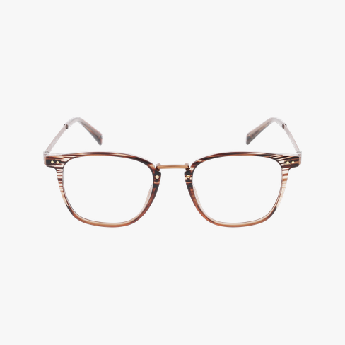 Lunettes de vue homme DAMON marron/dorée Vue de face