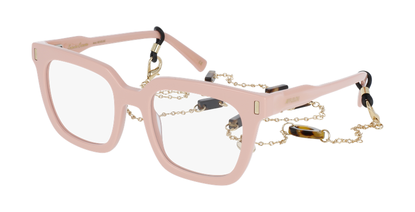Lunettes de vue femme CARACTÈRES REVEUSE rose/dorée - Vue de face