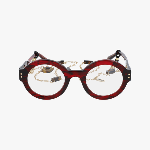 Lunettes de vue femme CARACTÈRES PERSPICACE rouge marbré