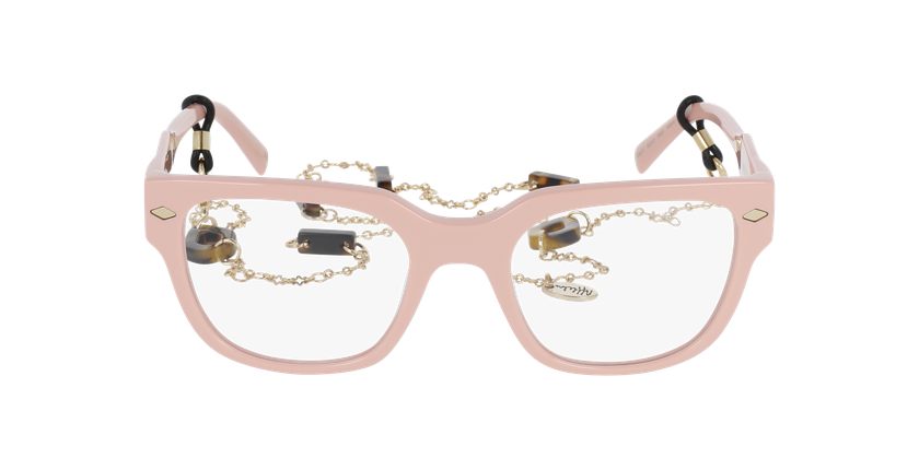 Lunettes de vue femme CARACTÈRES AUDACIEUSE rose/dorée - Vue de face
