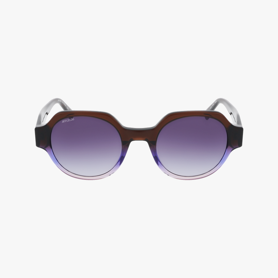 Lunettes de soleil femme FERRARA marron/violet - Vue de face