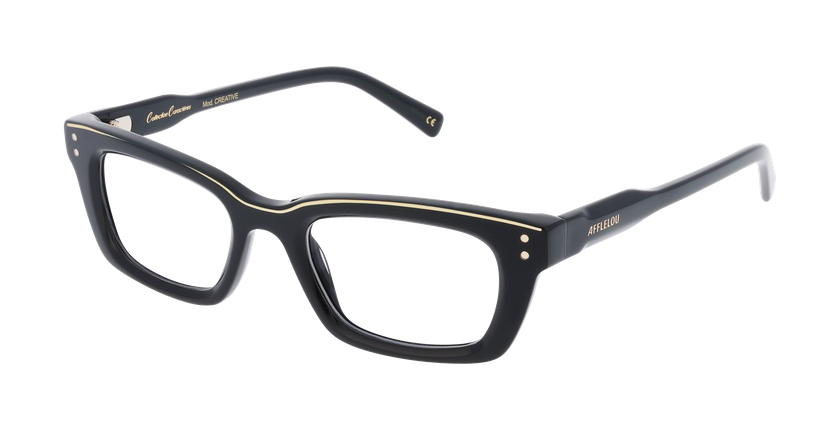 Lunettes de vue femme CARACTÈRES FIL D'OR CRÉATIVE noir/dorée - Vue de face