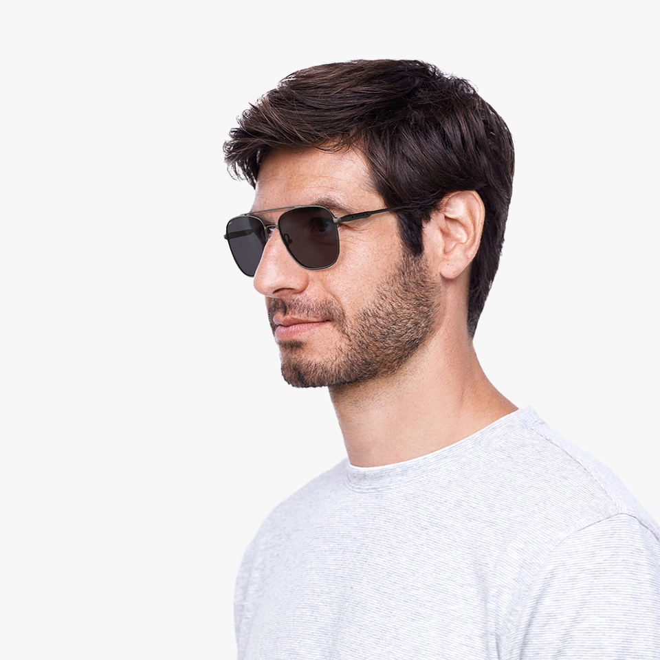 Lunettes de soleil homme KINGSLEY argenté - Vue de face