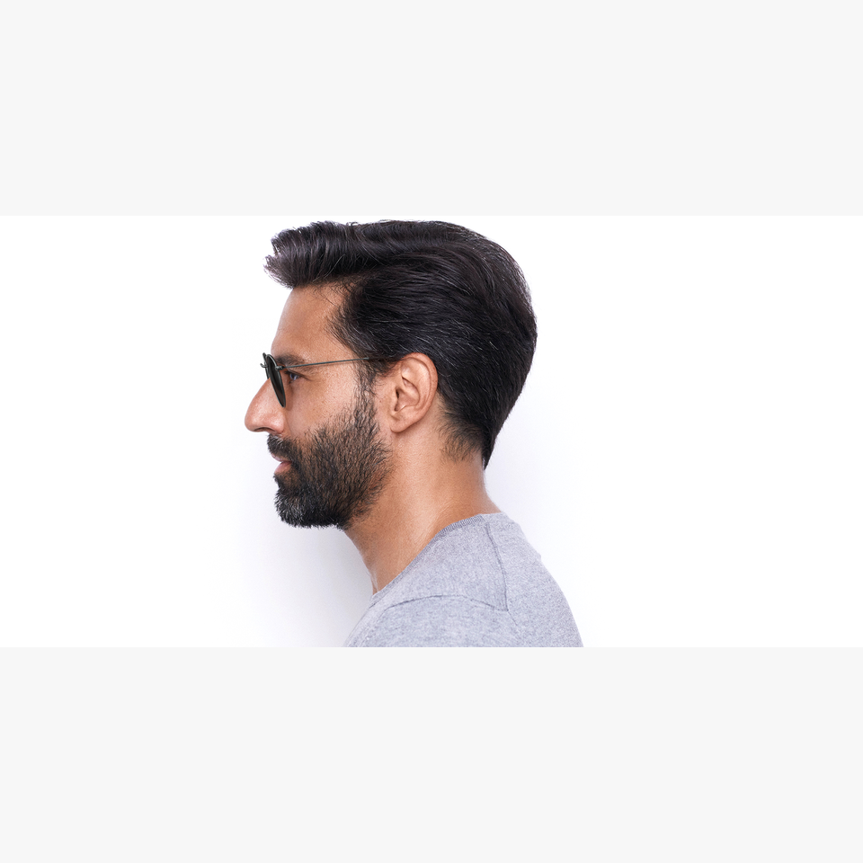 Lunettes de soleil homme ROUND METAL 0RB3447N gris - Vue de côté