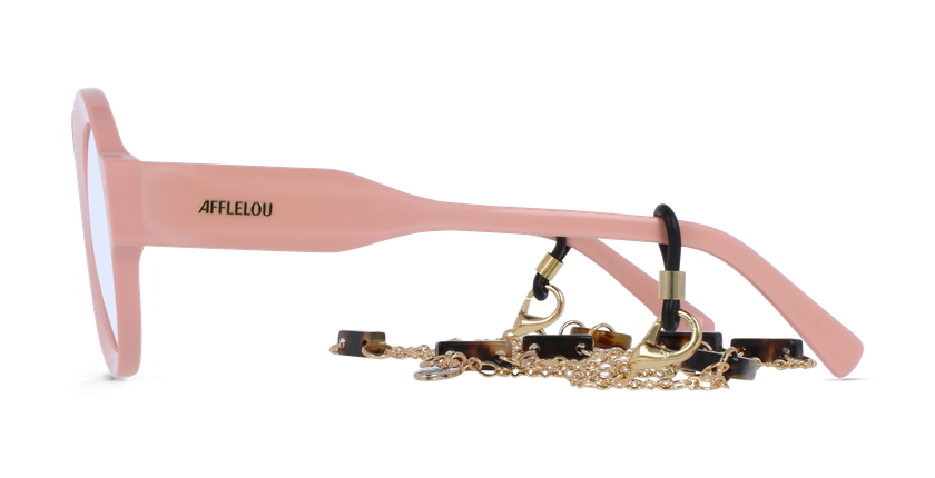 Lunettes de vue femme CARACTÈRES PERSPICACE rose/dorée - Vue de face