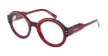 Lunettes de vue femme CARACTERES FIL D'OR PERSPICACE rouge - Vue de face