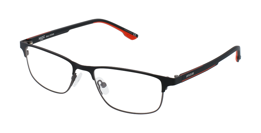 Lunettes de vue homme AYDAN noir/rouge - Vue de face