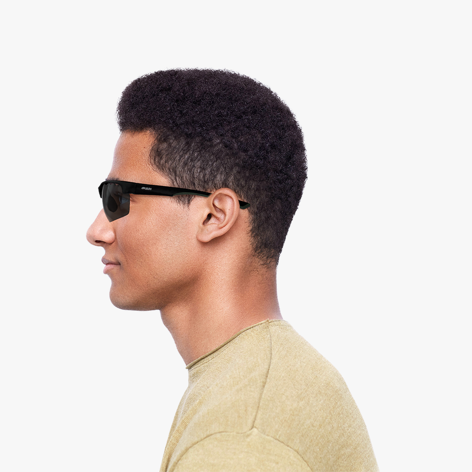 Lunettes de soleil ARVE POLARIZED noir/vert - Vue de face