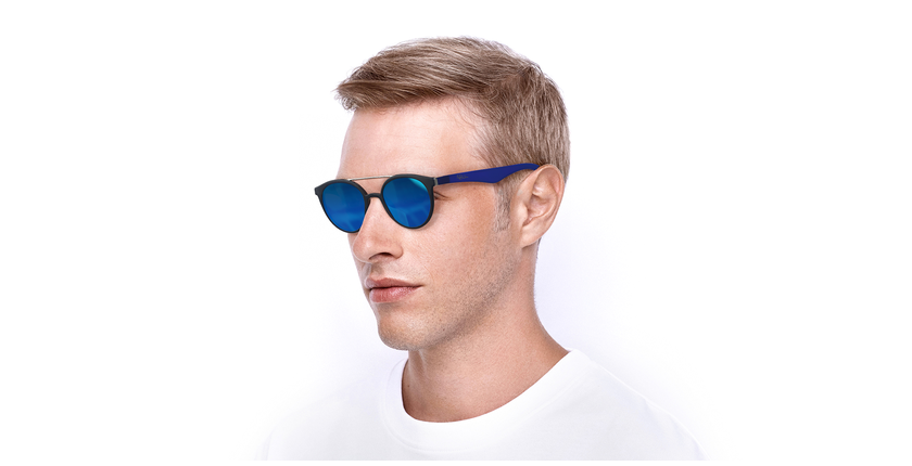 LUNETTES DE SOLEIL homme ANDRES POLARIZED bleu/bleu foncé mat - vue de 3/4
