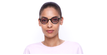 LUNETTES DE SOLEIL femme JUSSY écaille/violet - Vue de face