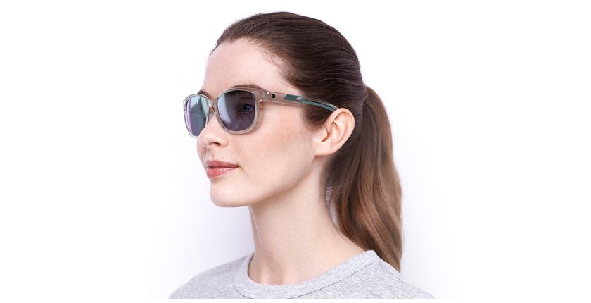 LUNETTES DE SOLEIL femme Windy cristal/turquoise - vue de 3/4