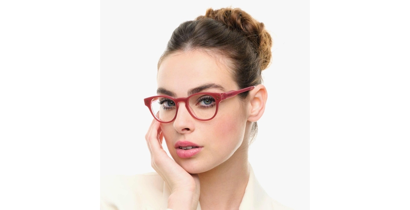 Lunettes de vue femme CARACTÈRES PIPLETTE rose - Vue de face