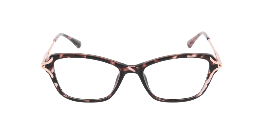 Lunettes de vue femme ELISE écaille/rose - Vue de face