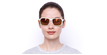 LUNETTES DE SOLEIL Valley blanc/rose - Vue de face