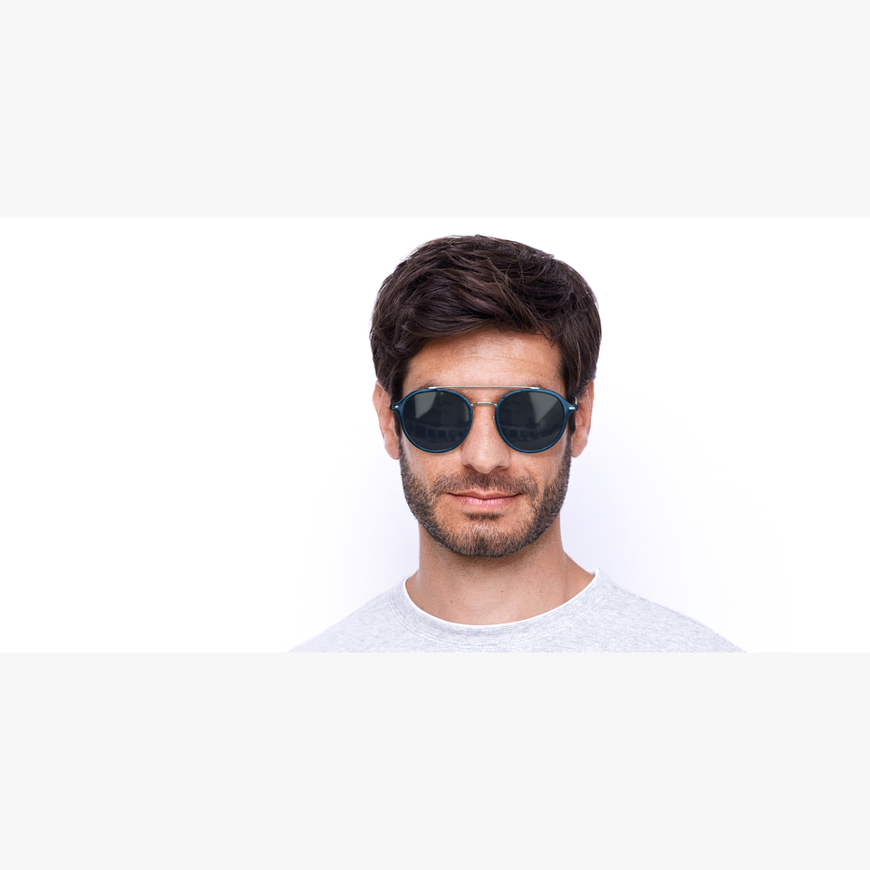 Lunettes de soleil homme 1179S argenté/bleu - Vue de face