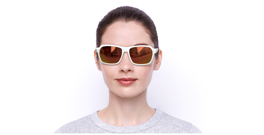 LUNETTES DE SOLEIL Valley blanc/rose - Vue de face