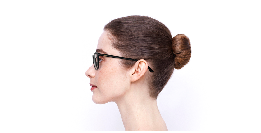 Lunettes de vue femme MONTAIGNE55F noir/bleu - Vue de côté
