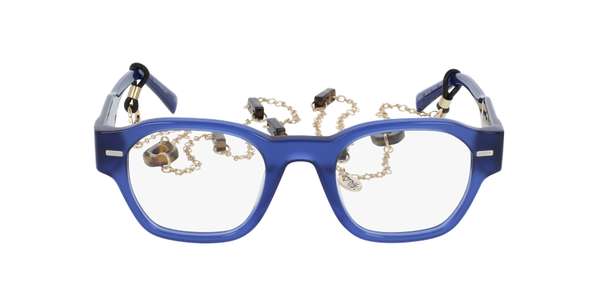 Lunettes de vue femme CARACTÈRES AUTHENTIQUE bleu/violet - Vue de face