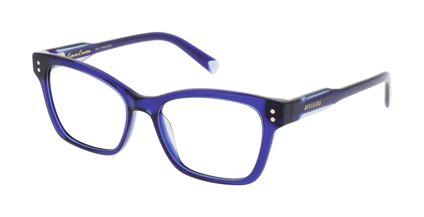 Lunettes de vue femme CARACTÈRES CHANCEUSE bleu - Vue de face