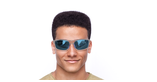 LUNETTES DE SOLEIL homme IGOR POLARIZED blanc/bleu - Vue de face