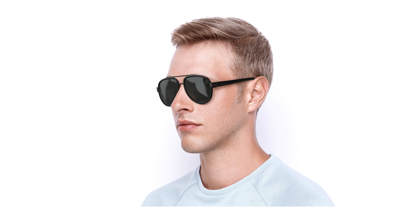 LUNETTES DE SOLEIL homme GG0447S noir - vue de 3/4