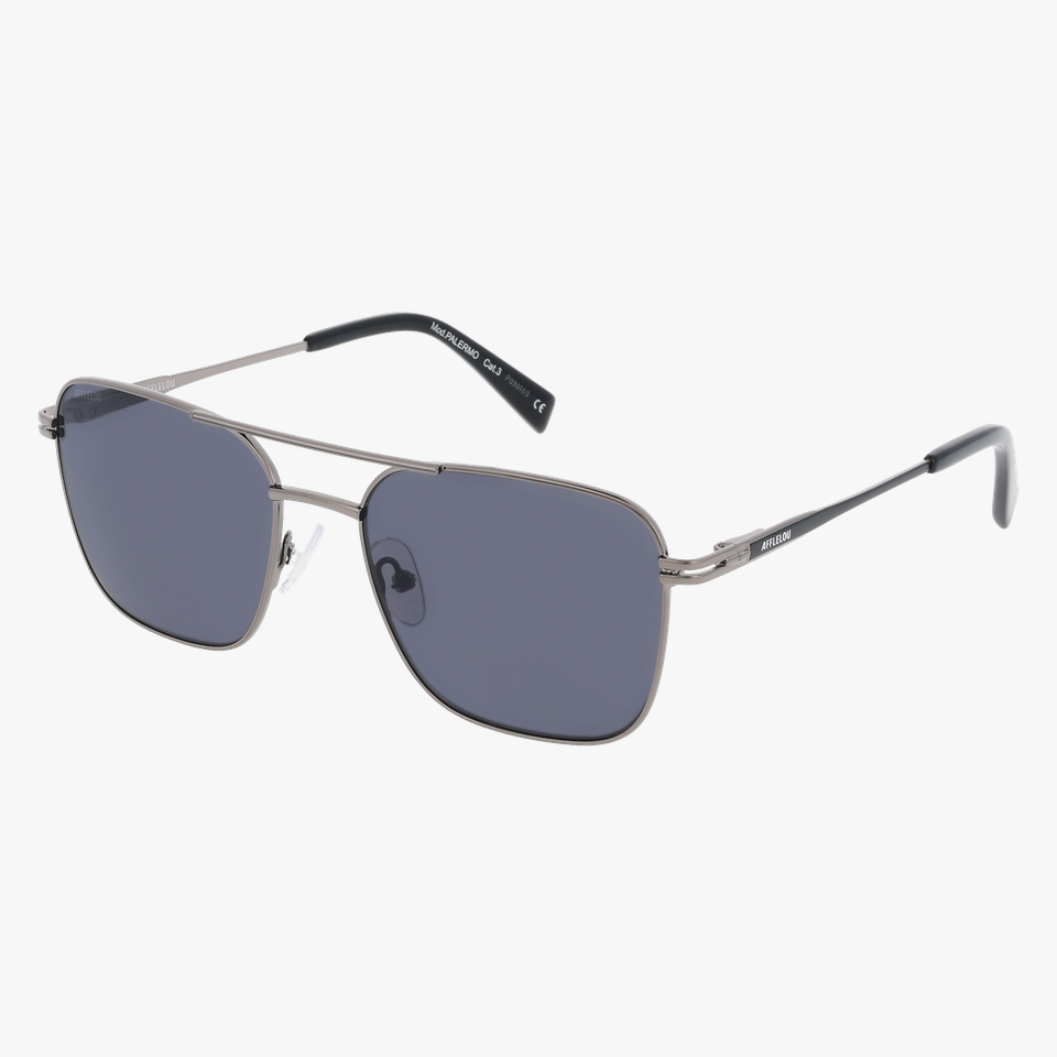 Lunettes de soleil homme PALERMO argenté - Vue de face