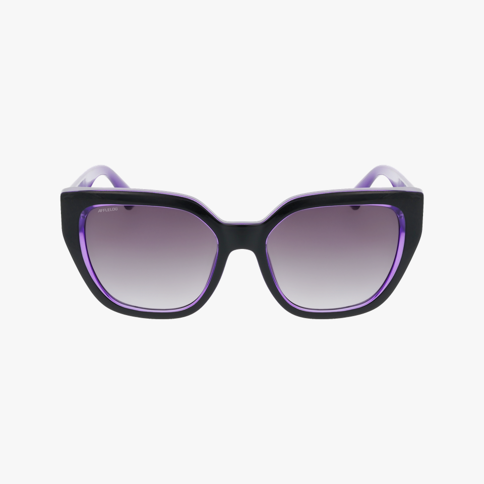 Lunettes de soleil femme LUCIA noir/violet - Vue de face