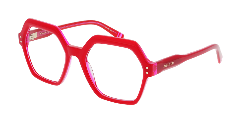 Lunettes de vue femme CARACTÈRES COQUETTE rouge/rose - Vue de face