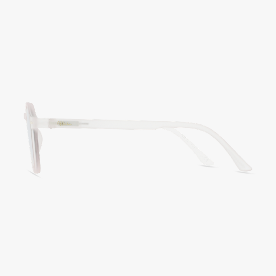 Lunettes de soleil enfant PAZ rose/dorée - Vue de côté