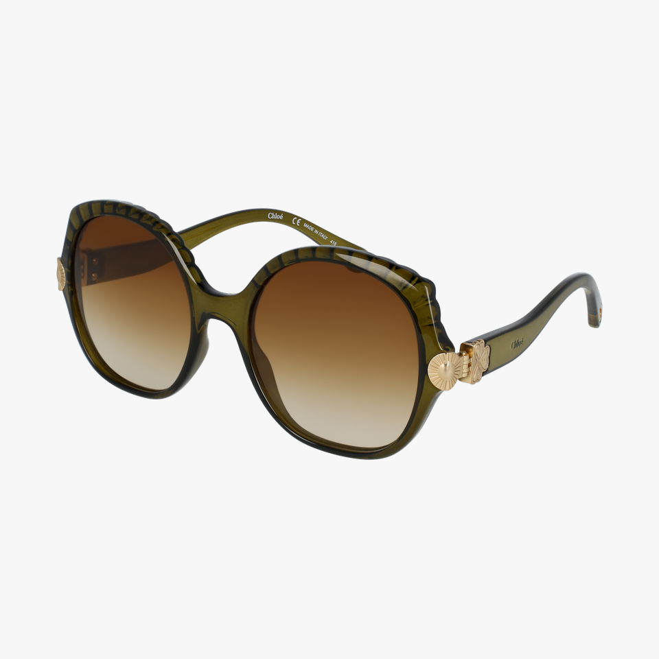Lunettes de soleil femme CE749S vert/marron - Vue de 3/4
