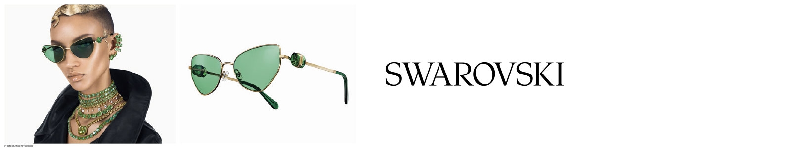Modèle portant des lunettes Swarovski