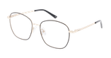 Lunettes de vue femme MADDIE noir/dorée - Vue de face