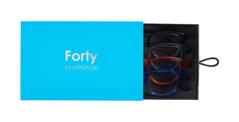 LUNETTES DE VUE FORTY COFFRET 04 bleu - Vue de face