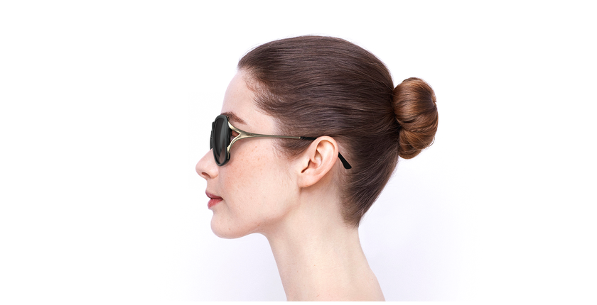 LUNETTES DE SOLEIL femme ROSALES noir/doré - Vue de côté