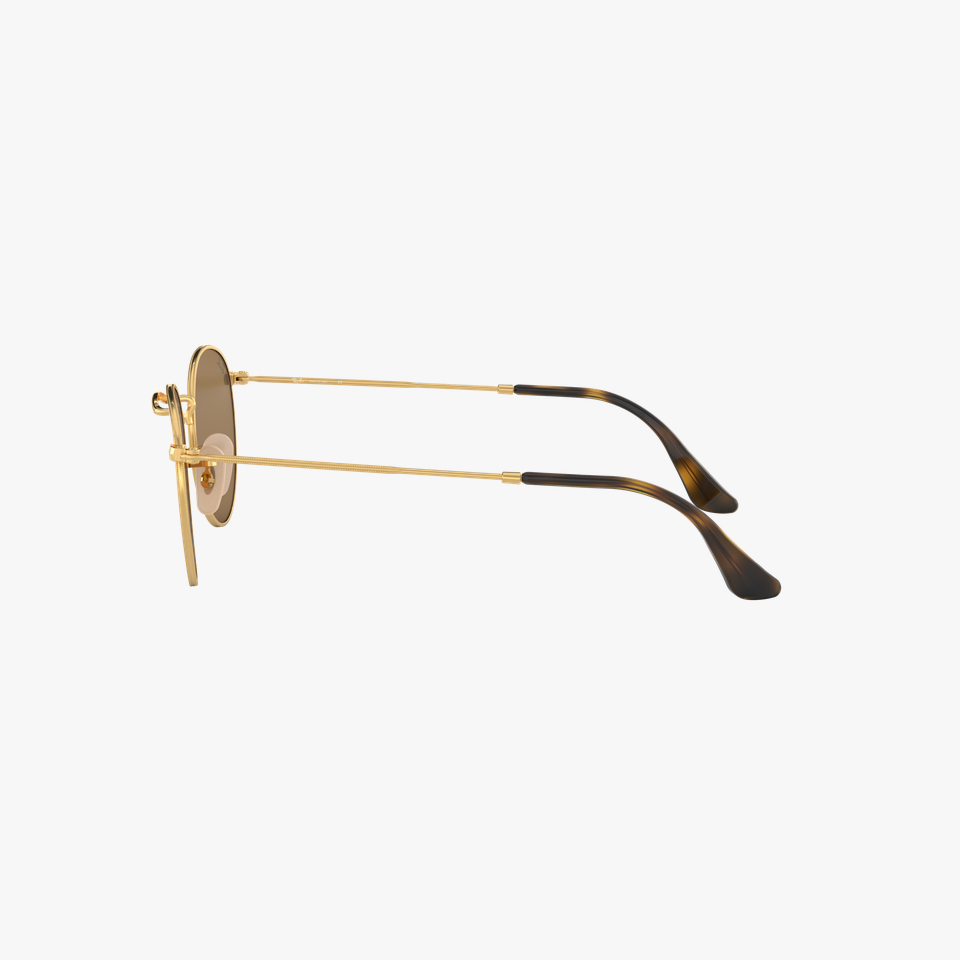 Lunettes de soleil homme ROUND METAL 0RB3447N dorée - Vue de face