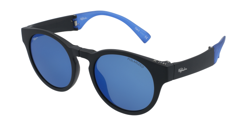 LUNETTES DE SOLEIL femme SLALOM noir/bleu - vue de 3/4